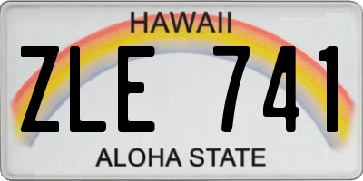 HI license plate ZLE741