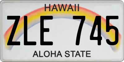 HI license plate ZLE745