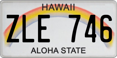 HI license plate ZLE746