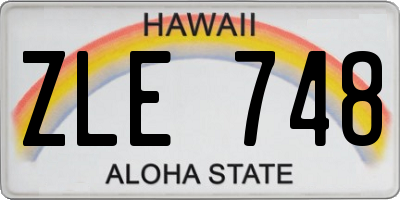 HI license plate ZLE748