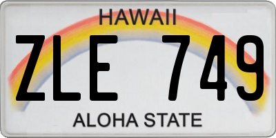 HI license plate ZLE749