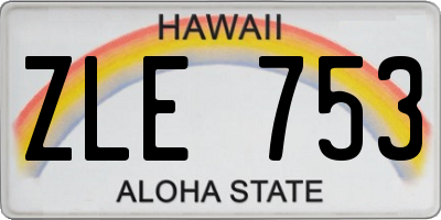 HI license plate ZLE753