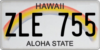 HI license plate ZLE755