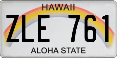 HI license plate ZLE761