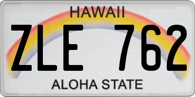 HI license plate ZLE762