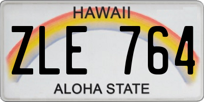 HI license plate ZLE764
