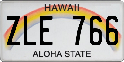 HI license plate ZLE766