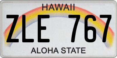 HI license plate ZLE767