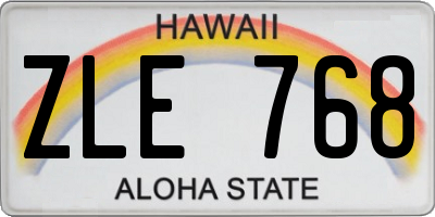 HI license plate ZLE768