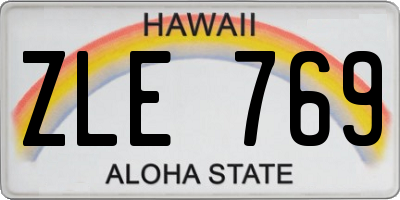 HI license plate ZLE769