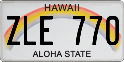 HI license plate ZLE770