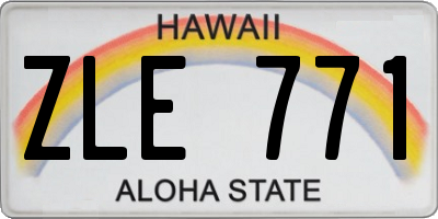 HI license plate ZLE771