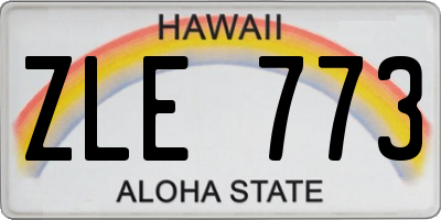 HI license plate ZLE773