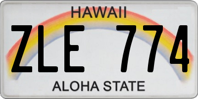 HI license plate ZLE774