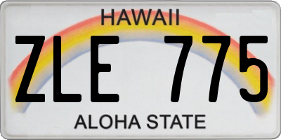 HI license plate ZLE775