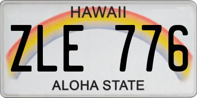 HI license plate ZLE776