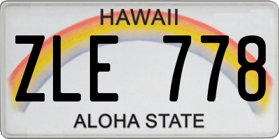 HI license plate ZLE778