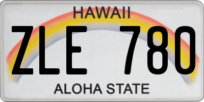 HI license plate ZLE780
