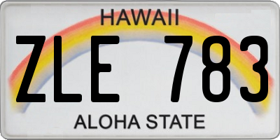 HI license plate ZLE783
