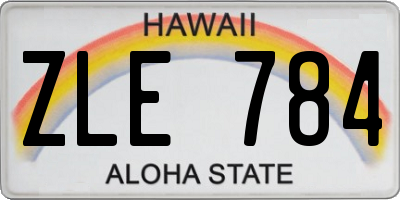 HI license plate ZLE784
