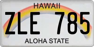 HI license plate ZLE785