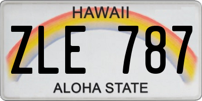 HI license plate ZLE787