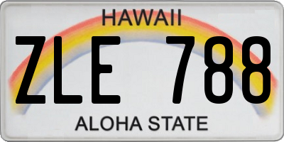 HI license plate ZLE788