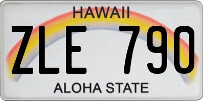 HI license plate ZLE790