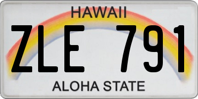 HI license plate ZLE791