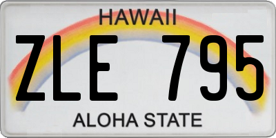 HI license plate ZLE795