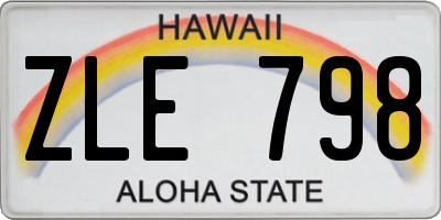 HI license plate ZLE798