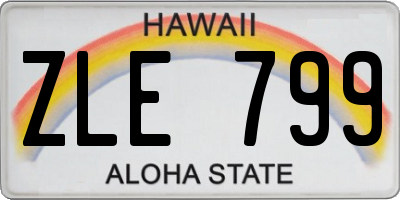 HI license plate ZLE799