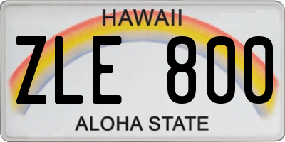 HI license plate ZLE800
