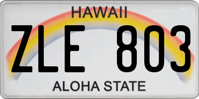 HI license plate ZLE803