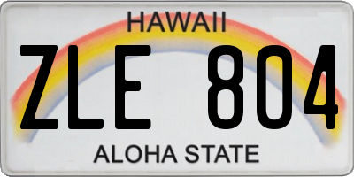 HI license plate ZLE804