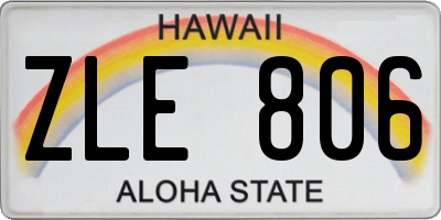 HI license plate ZLE806