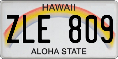 HI license plate ZLE809