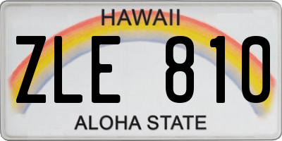 HI license plate ZLE810