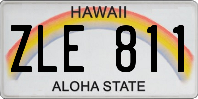 HI license plate ZLE811