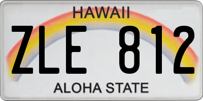 HI license plate ZLE812