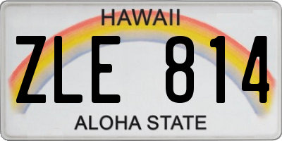 HI license plate ZLE814