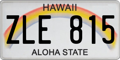 HI license plate ZLE815