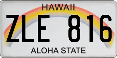 HI license plate ZLE816