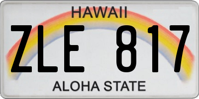 HI license plate ZLE817