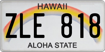 HI license plate ZLE818