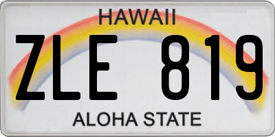 HI license plate ZLE819
