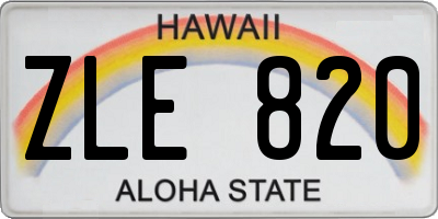 HI license plate ZLE820