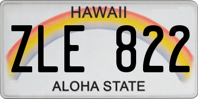 HI license plate ZLE822