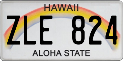 HI license plate ZLE824
