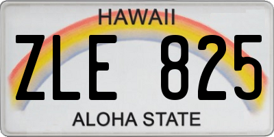HI license plate ZLE825